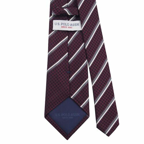 U.S. POLO ユーエスポロ メンズ ネクタイ 先幅:約8cm USPA-104 RED/OFFWHITE