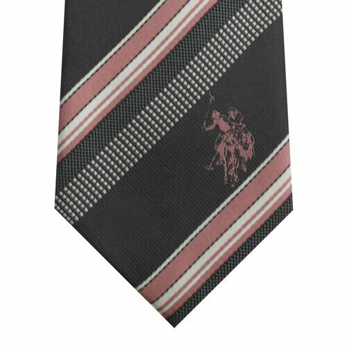U.S. POLO ユーエスポロ メンズ ネクタイ 先幅:約8cm USPA-105 GRAY/PINK