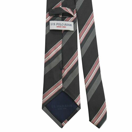 U.S. POLO ユーエスポロ メンズ ネクタイ 先幅:約8cm USPA-105 GRAY/PINK