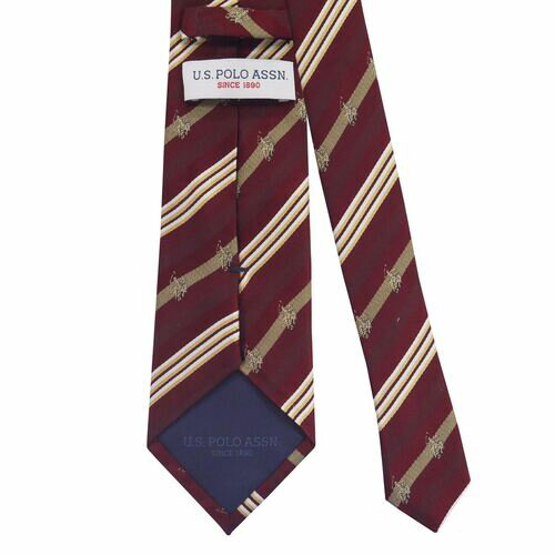 U.S. POLO ユーエスポロ メンズ ネクタイ 先幅:約8cm USPA-117 RED/CREAM