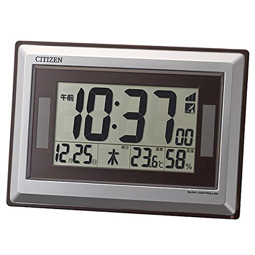 目覚まし時計 置き時計 温湿度計 カレンダー 電波時計