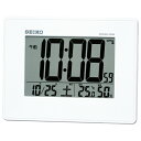 目覚まし時計 置き時計 温度湿度計 電波時計 セイコー SEIKO クロック 大画面 デジタル 白 SQ770W