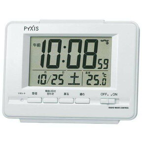 目覚まし時計 置き時計 電波時計 セイコー SEIKO クロック デジタル 白パール NR535H