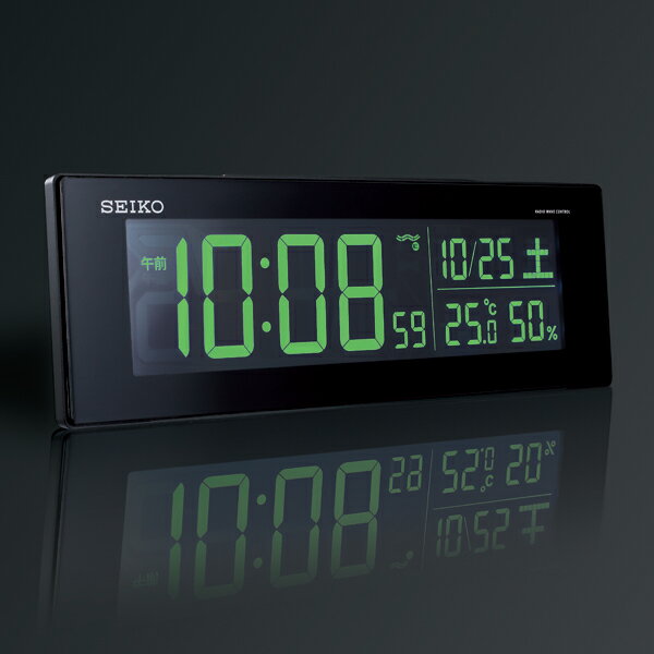 目覚まし時計 置き時計 温度湿度計 電波時計 SEIKO セイコー クロック DL305K デジタル [2]