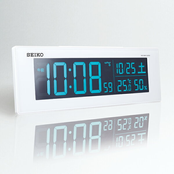 目覚まし時計 置き時計 温度湿度計 電波時計 SEIKO セイコー クロック DL305W デジタル [2]