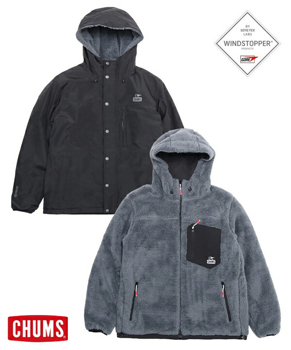 チャムス ボアパーカー メンズ 【CHUMS】Elmo Gore-Tex WINDSTOPPER Reversible Hoodie　チャムス/エルモゴアテックスウィンドストッパーリバーシブルフーディー/マウンテンパーカー/ボア/フリース/アウター/ジャケット/メンズ/アウトドア/キャンプ/camp/outdoor/高機能/GO OUT/メディア掲載