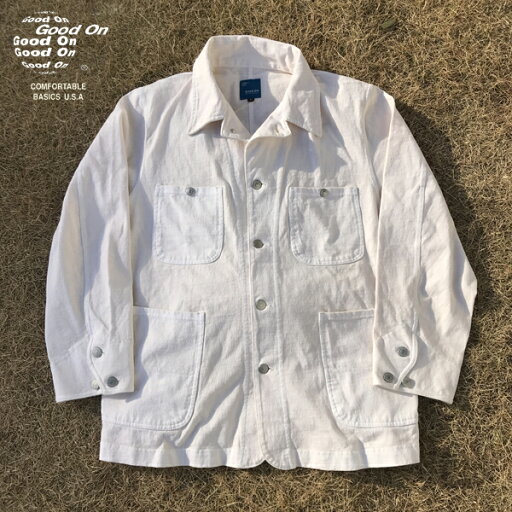 【Good On】グッドオン ヘビージャージーカバーオール/ジャケット/アウター/アウトドア /アメカジ/ワーク/usaコットン/ヴィンテージ/Vintage/カジュアル/メンズ/綿/白/ホワイト/