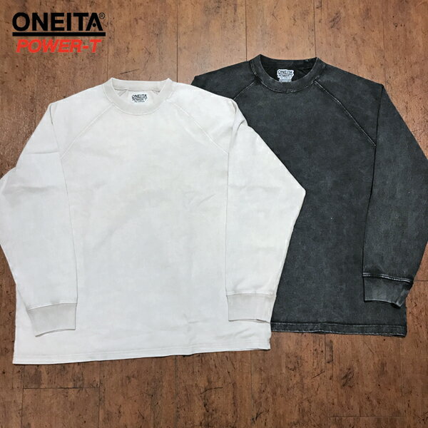 オニータ　Super Heavy Weight Chemi wash L/S Tee/スーパーヘビーウェイト/ヘビーオンス/クルーネック/ビッグ/ケミカルウォッシュ/Tシャツ/長袖/ラグランスリーブ/ルーズフィット/13oz/POWER-T/ロンT/ロングスリーブ/定番/人気/ヴィンテージ/