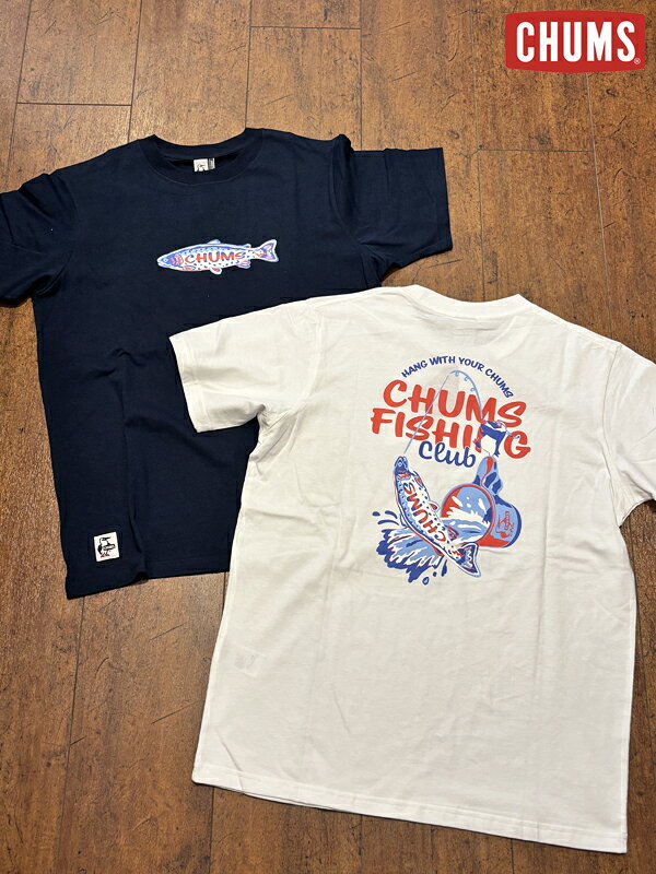 Rakuten - 【CHUMS】Fishing Club T-Shirt チャムスフィッシングクラブTシャツ/半袖/アウトドア/女性/男性/メンズ/レディース//バックプリント/釣り/ヤマメ/トラウト/魚/リサイクルコットン/
