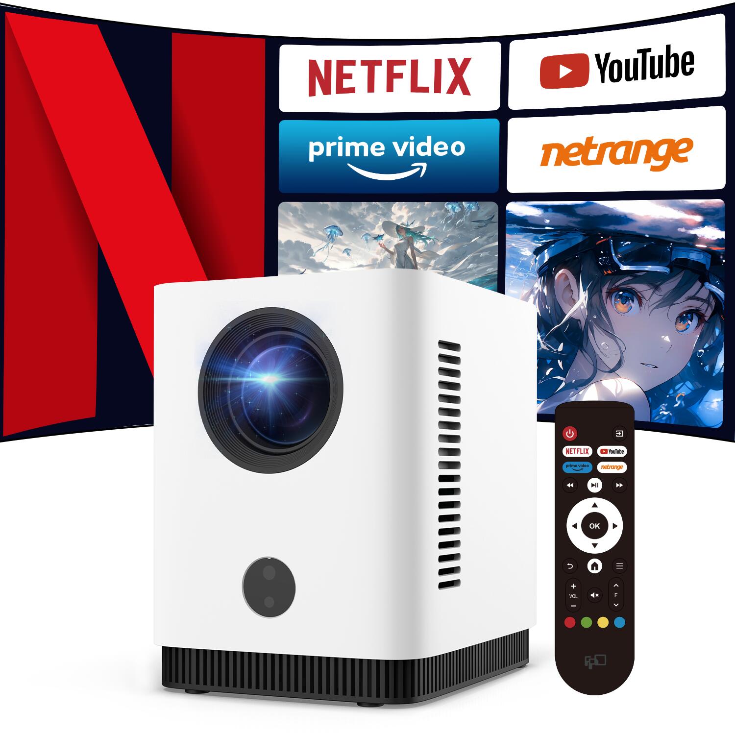 【1,000円クーポン＋P最大31.5倍！】プロジェクター 【公式Netflix認定】小型 家庭用 Android搭載 Andr..