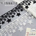 送料無料 1m 2カラー ケミカルレース ハンドメイド DIY 手芸 ファッション 装飾 インテリア 裁縫 モチーフ 星型 スター