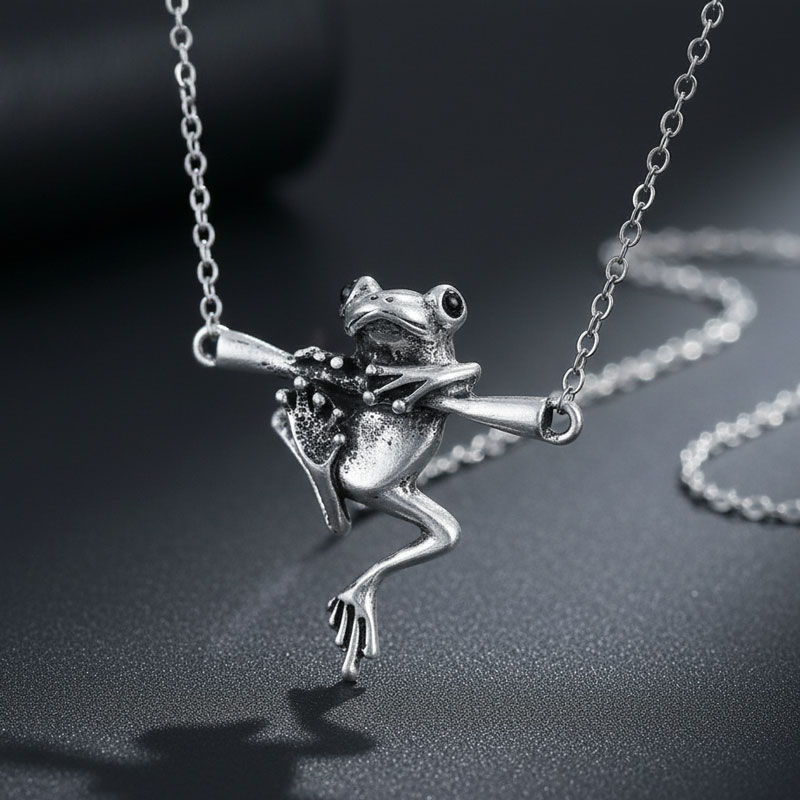 送料無料 蛙 ペンダント ネックレス ユニーク フロッグ キュート カエル 爬虫類 カワイイ 両生類 動物