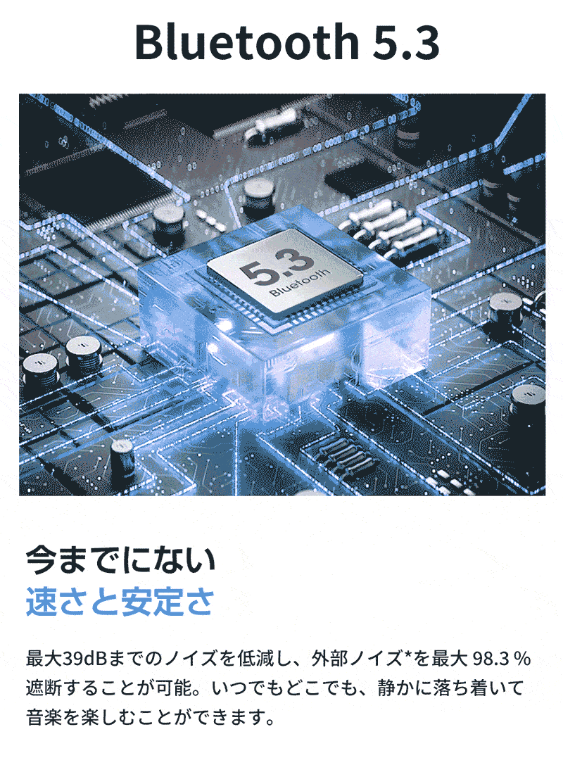 【Bluetooth5.3 イヤホン】Bluetoothワイヤレスイヤホン HiFi高音質 超軽量設計 IPX5防水 ハンズフリー通話対応 最大40時間連続再生 低遅延ゲームモード搭載 片手タッチ操作 人体工学快適着用 雨耳/片耳使用可 屋外/スポーツ/仕事/通勤