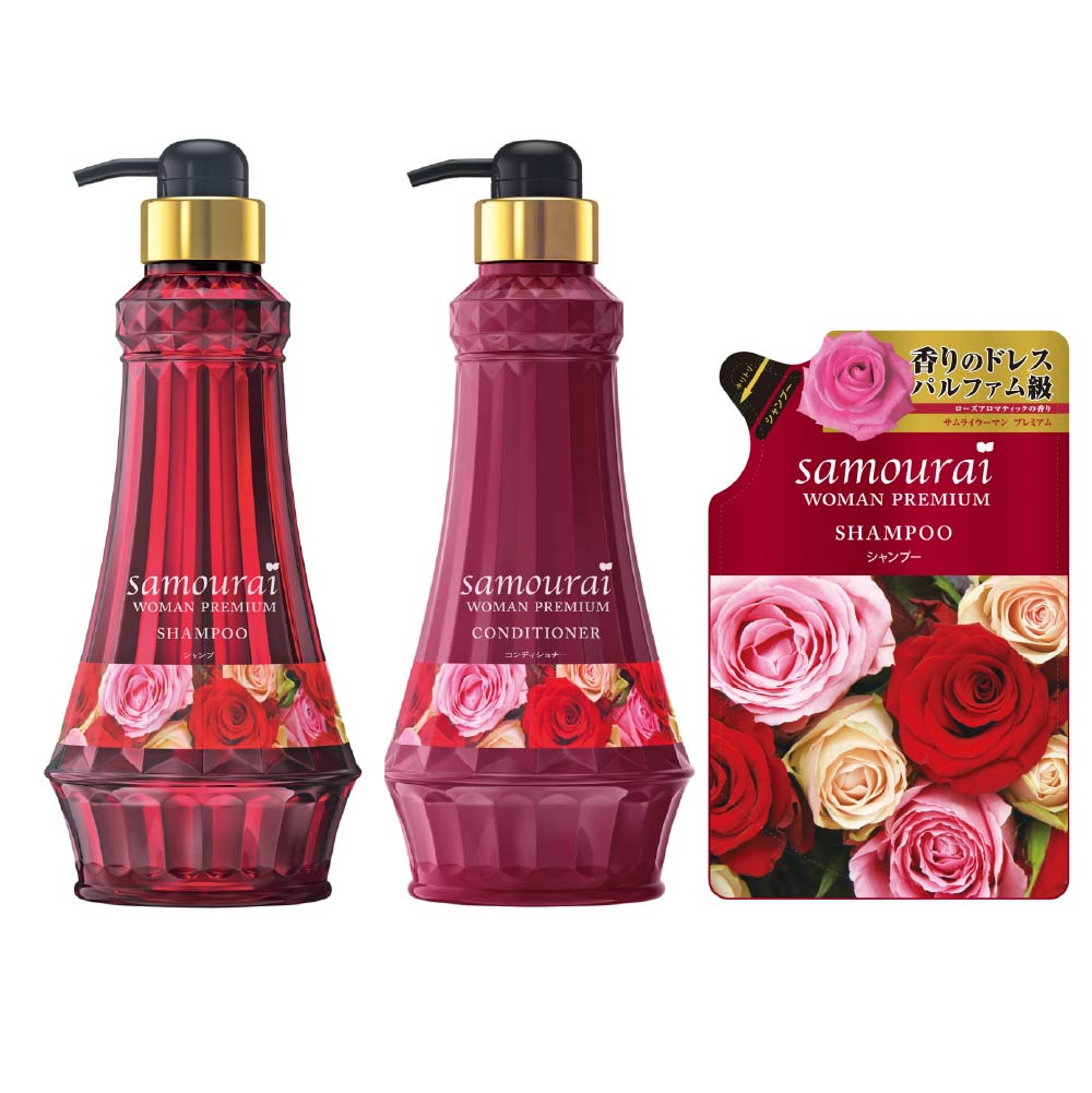 サムライウーマン プレミアム シャンプー コンディショナー 550mL 香水生まれの ラグジュアリーローズ..