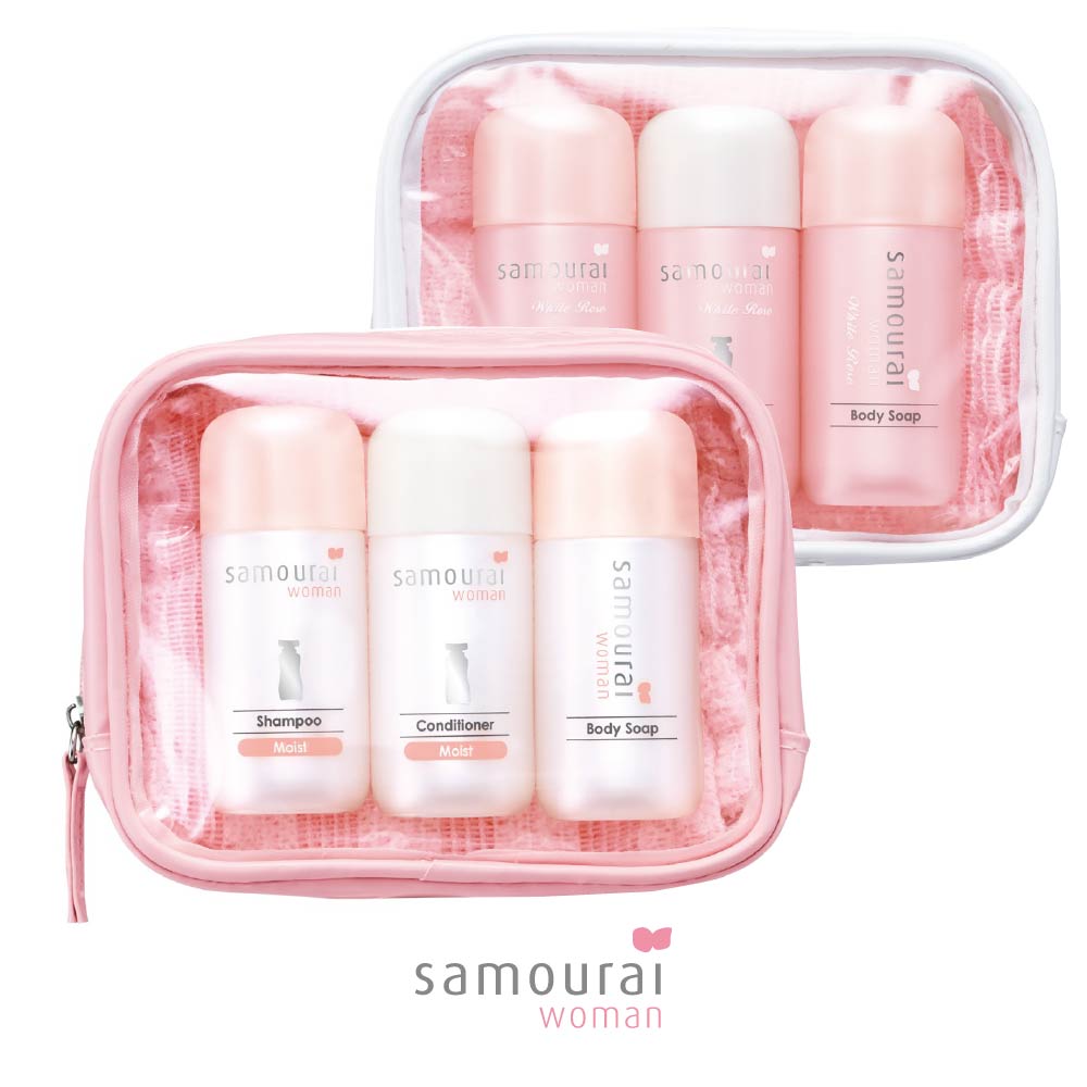 サムライウーマン 香水生まれの シャンプー コンディショナー トラベルセット 40mL×3＋1枚 香水 フレグ..
