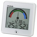MAG(マグ) 温湿度計 デジタル インデクス 時計 環境目安表示 バックライト付き ホワイト TH-104WH