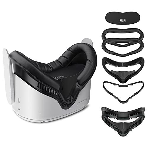 KIWI design Quest 2用 フェイスカバー 5 in 1セット フェイスクッション 柔らかい 簡単取付 光漏れを軽減 防汚汗止め Meta Quest 2用 アクセサリー KIWI design Quest 2用 フェイスカバー 5 in 1セット フェイスクッション 柔らかい 簡単取付 光漏れを軽減 防汚汗止め Meta Quest 2用 アクセサリー