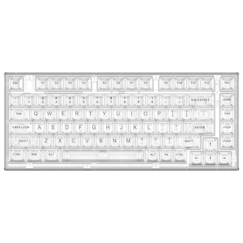 X75 PRO 82キーワイヤレス ホットスワップ対応 英語配列 メカニカルゲーミングキーボード 透明キーキャップ BT5.0/2.4G/USB-C ガスケット装着キーボード Windows/Mac用 技適認証取得(Kailh ジェリーフ