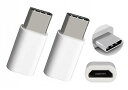 USB MicroB→TYPE-C変換アダプター、マイクロB→TYPE-C対応、Android/iPhone15/16対応、最大2A出力 (2個 (白色))