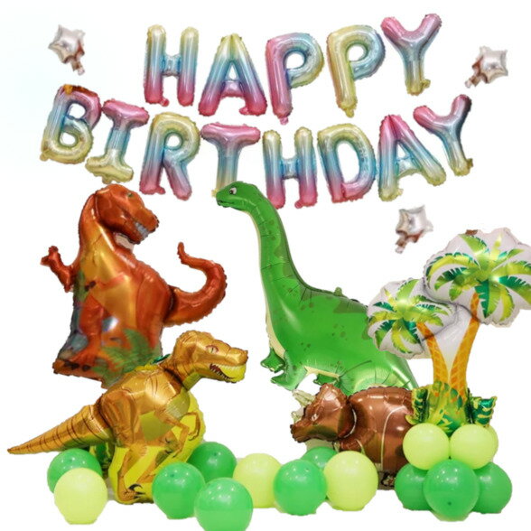 誕生日 バルーン 恐竜 飾り付け 飾り 風船 セット 子供 男の子 かっこいい デコレーション ニューボーン ハーフバースデー フォトブース 写真 トリケラトプス ティラノサウルス ブラキオサウルス ラプター 送料無料