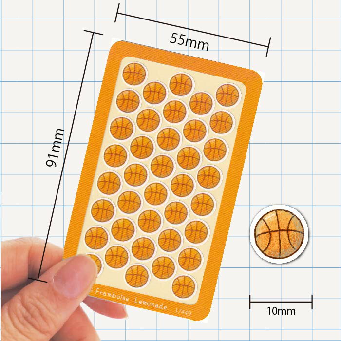 [17449]バスケットボール【ミニミニセレクト】手帳シール