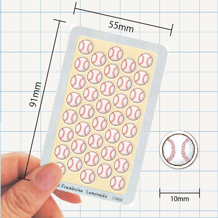 [17450]野球【ミニミニセレクト】手帳シール