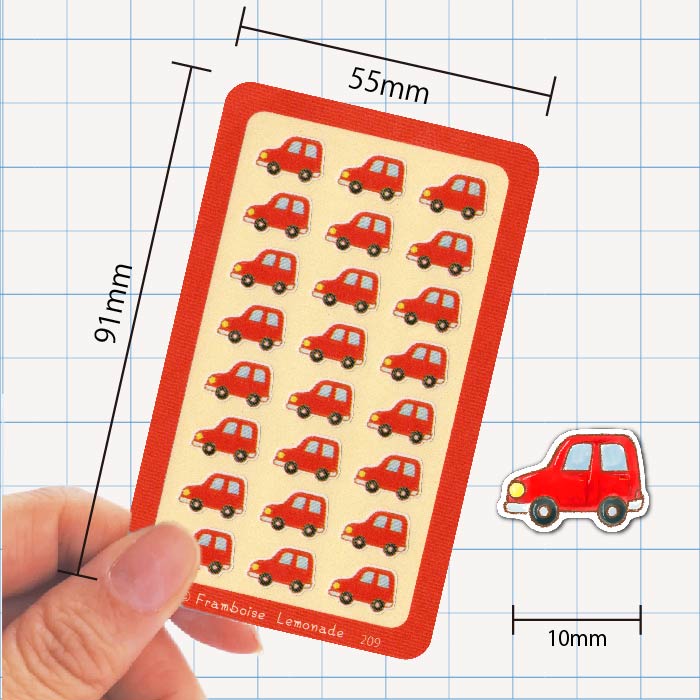 [19209]赤い車【ミニミニセレクト】手帳シール