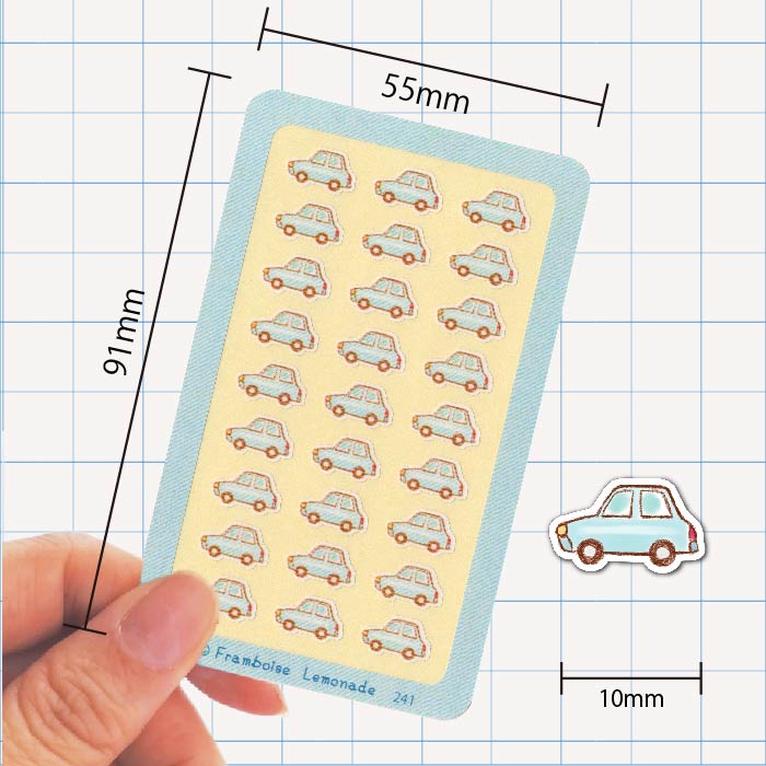 [19241]自動車ブルー【ミニミニセレクト】手帳シール
