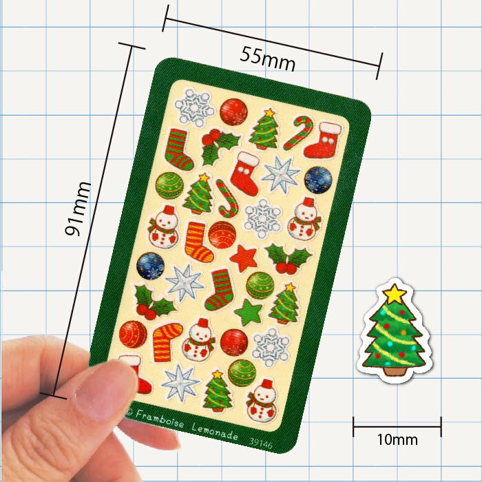 [39146]クリスマス　グリーン【ミニミニセレクト】手帳シール