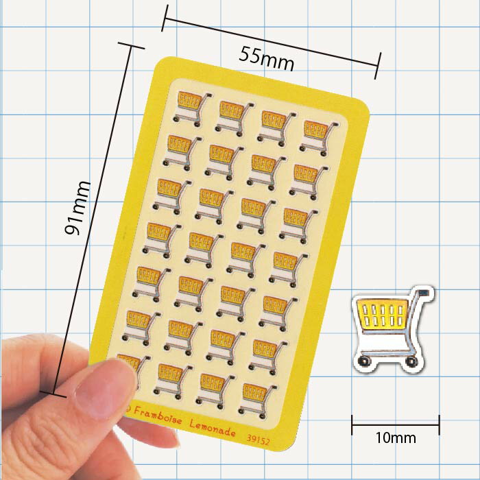 [39152]ショッピングカート【ミニミニセレクト】手帳シール