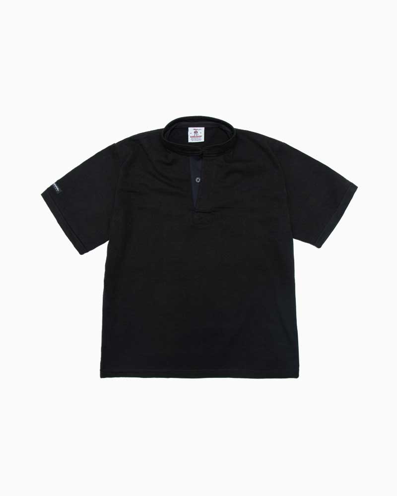 バーバリアン【BARBARIAN】8oz HENLEY SHORT / CHSA05Y(ブラック)　"NEW JAPAN SIZE"　メンズ　半袖　ヘンリーネック　ラグビージャージ　ライトウエイト　無地