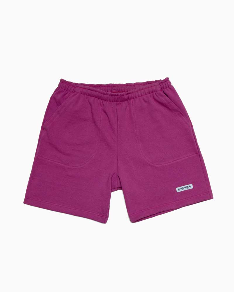 バーバリアン12oz SHORT PANTS / WSE04 (ラズベリー)　メンズ　パンツ　へヴィーウエイトコットン　ニットパンツ　ショートパンツ　無地