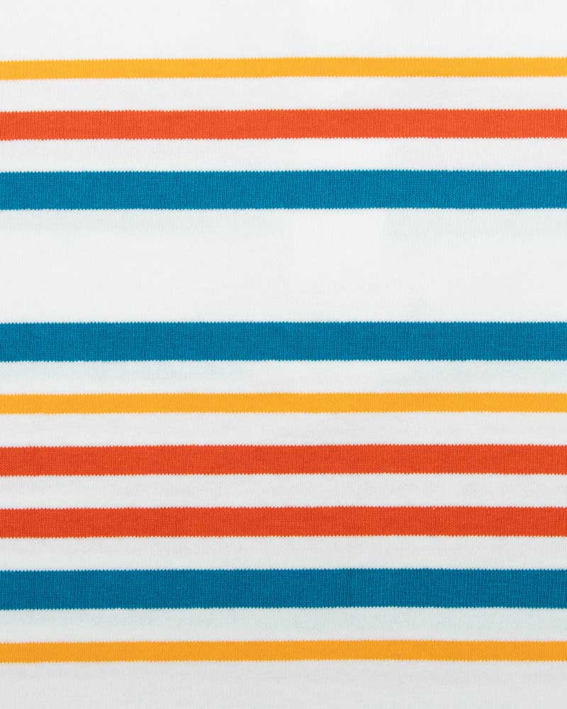 バーバリアン【BARBARIAN】12oz HENLEY LONG / VFF10Y (バーントオレンジ/ホワイト/シアン/ゴールド) "NEW JAPAN SIZE"　メンズ　へヴィーウエイト　長袖　ヘンリーカラー　スタンドカラー　ラグビージャージ　ボーダー