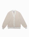 バーバリアン【BARBARIAN】12oz CARDIGAN LONG / VFF13 (ベージュ/アイボリー)　メンズ　長袖　へヴィーウエイト　カーディガン　ボーダー