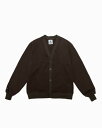 バーバリアン【BARBARIAN】12oz CARDIGAN LONG / VFF14 (モス/ブラウン)　メンズ　長袖　へヴィーウエイト　カーディガン　ボーダー