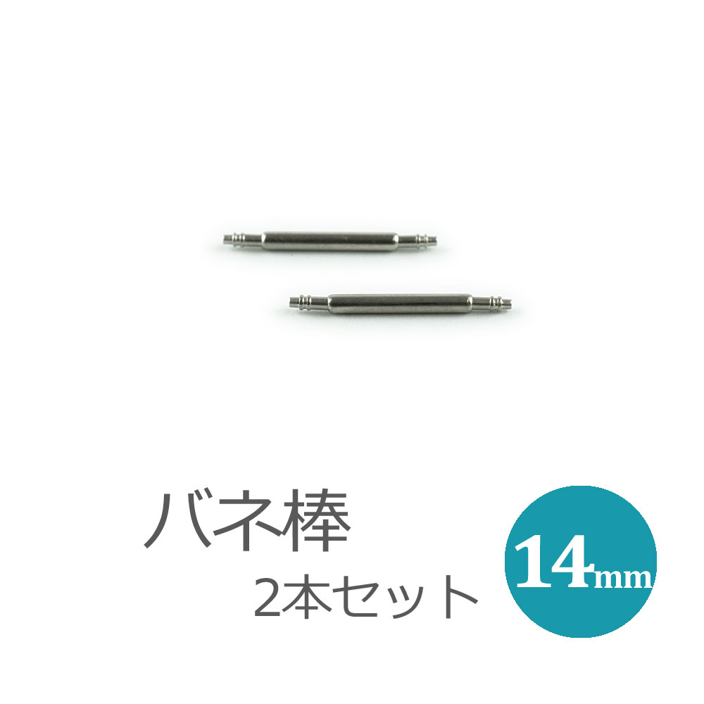 時計用 ベルト用部品 ばね棒 バネ棒 2本セット 14mmベルト用 1