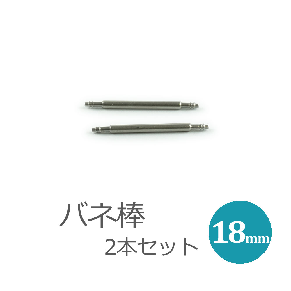 時計用 ベルト用部品 ばね棒 バネ棒 2本セット 18mmベルト用