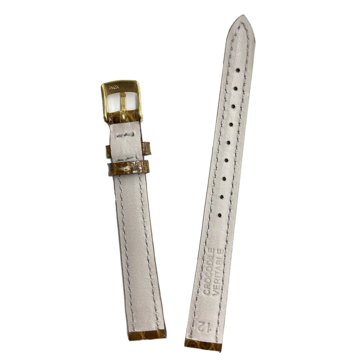 時計 ベルト 革 12mm ワニ革 腕時計ベルト バンド 時計ベルト 替えベルト 交換 牛革 本革