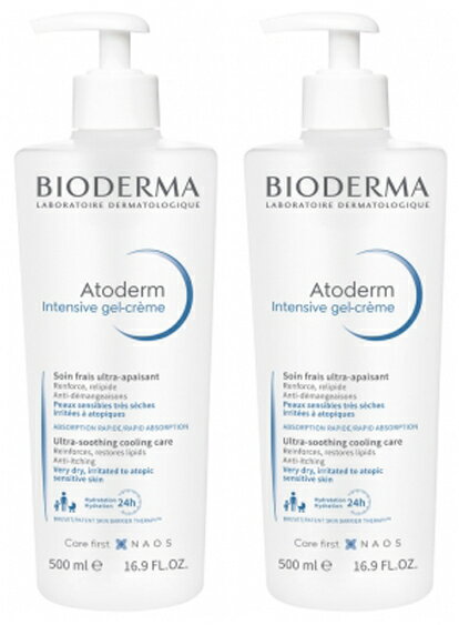 ビオデルマ BIODERMA アトデルム インテンシブ ジェル クリーム 500ml 2本セット 敏感肌 乾燥肌 海外通販 送料無料