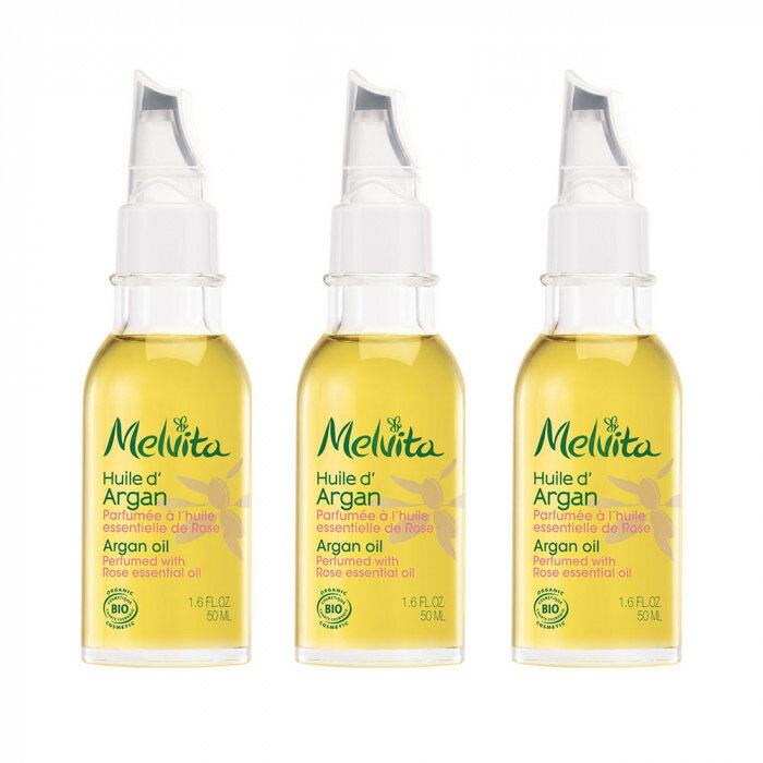 メルヴィータ MELVITA アルガンオイル ローズの香り付き 50ml 3本セット 海外通販 送料無料