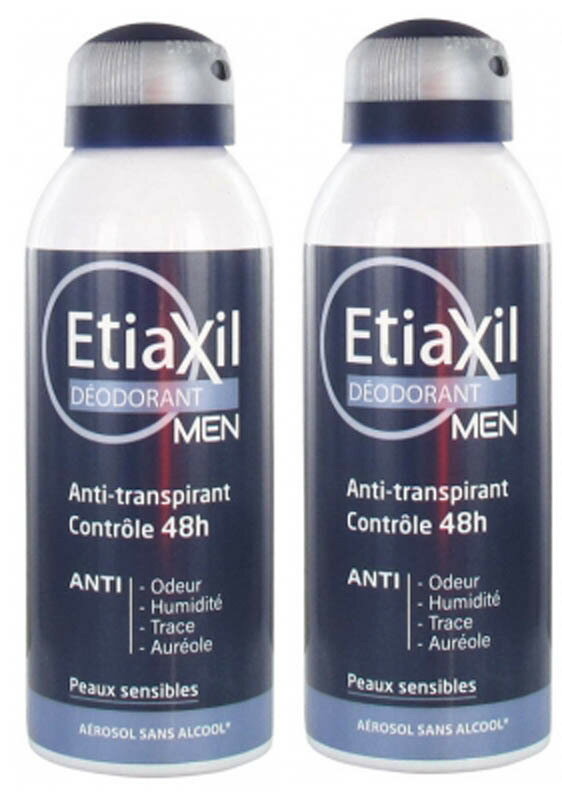 エティアキシル ETIAXIL パースピレックス フランス版 メンズ デオドラント スプレー 150ml 　2本セット アルコール無し 48時間 制汗剤 脇汗 ワキ汗 海外通販 送料無料 フランスより直送