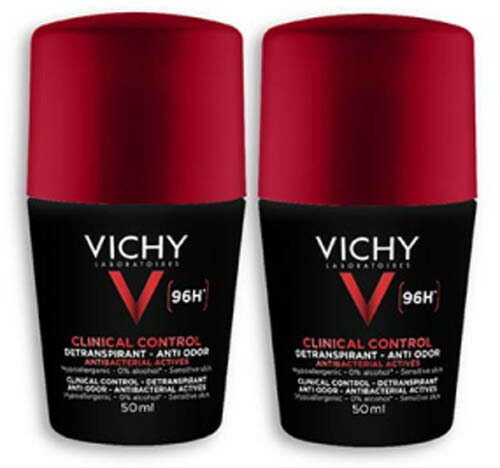 ヴィシー VICHY 男性用 96時間 デオドラント クリニカル コントロール ロールオン 2 x 50ml　アレルギー肌 敏感肌用 2 x 50ml パースピレックス エティアキシル 日本未発売品 フランスより直送品 送料無料DEODRANT HOMME DEODRANT CLINICAL CONTROL 96H 50mlx2