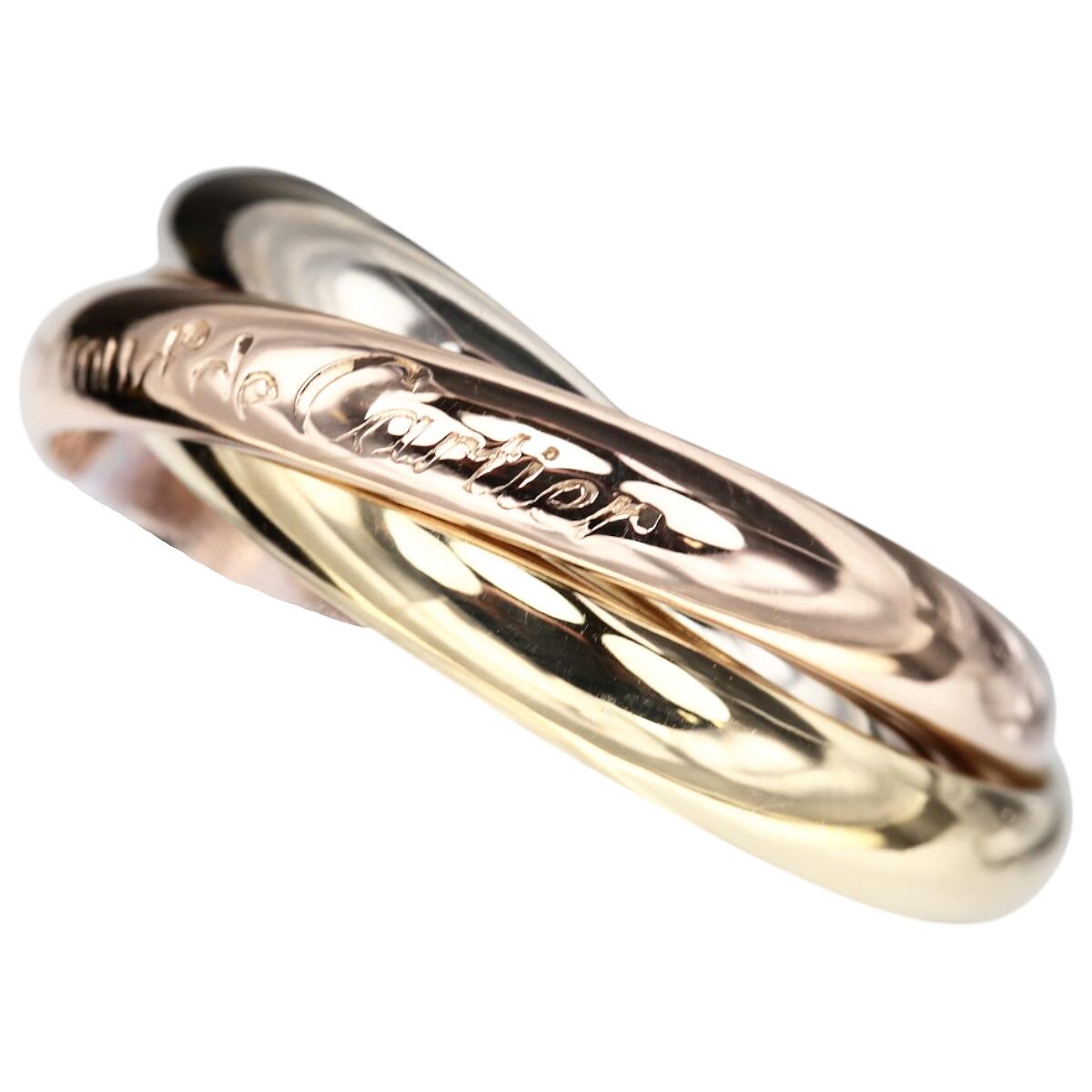 1/9〜1/16 お買い物マラソン 【ポイント最大5倍】カルティエ トリニティ リング #59 750 スリーカラー ゴールド 19号【中古】【JW1565】