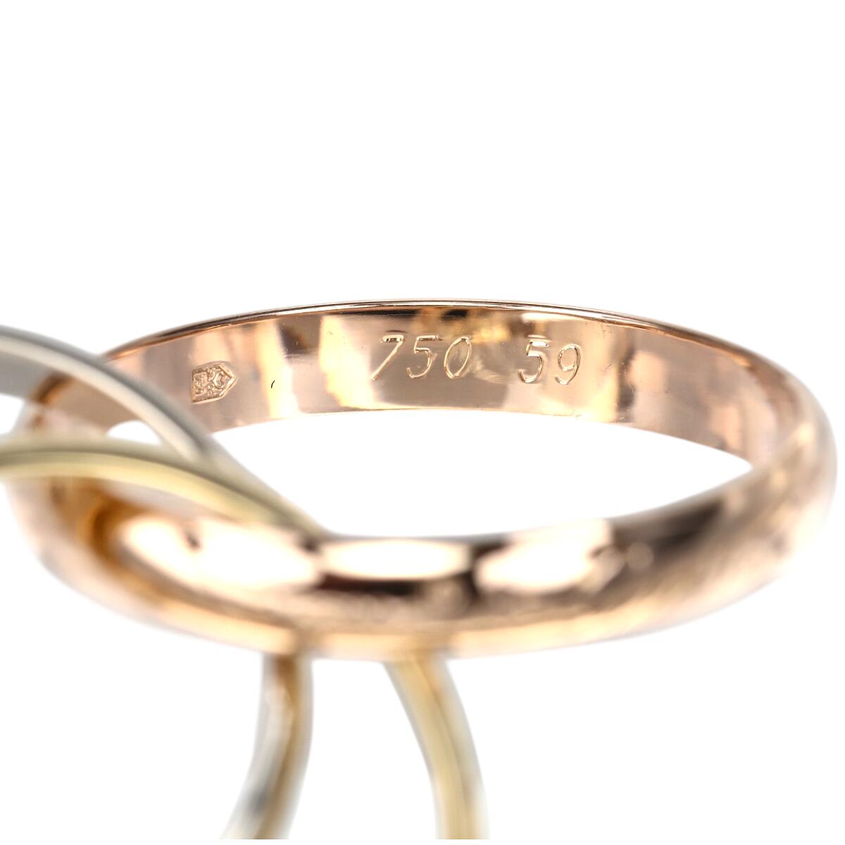 1/9〜1/16 お買い物マラソン 【ポイント最大5倍】カルティエ トリニティ リング #59 750 スリーカラー ゴールド 19号【中古】【JW1565】