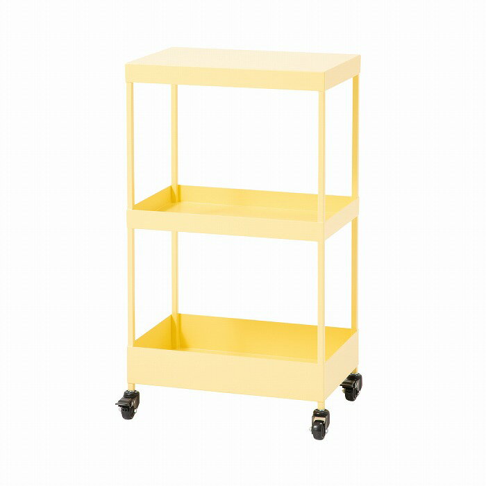 2段キャビネット　①イエロー　キッチンワゴン　飾り棚 楽天市場】リビング 収納 キャビネット（カラーイエロー）（キッチン