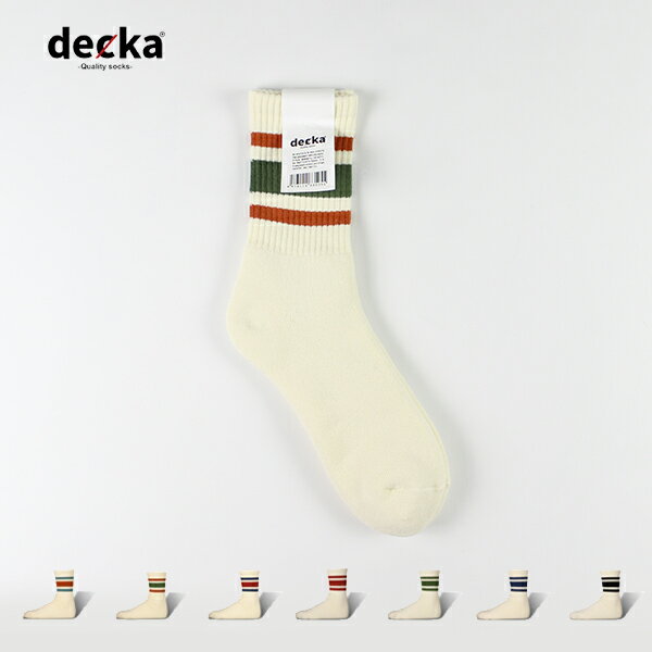 decka (デカ) / 80 039 s Skater Socks / Short Length (de-40) (de-40-2) (ストライプ) (日本製) (ユニセックス) (ネコポス対応)