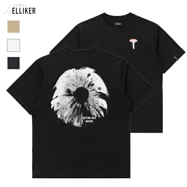 30%OFF / エリカー ELLIKER / Rill Spore Print Short Sleeve T-shirt リル スポープリント ショートスリーブ テック Tシャツ / 40137 / キノコ / ユニセックス / 2025春夏 / ネコポス配送