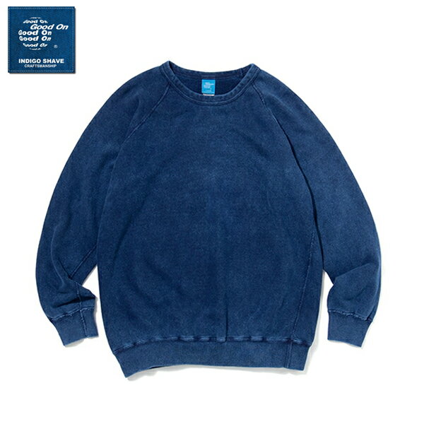 Rakuten - 20%OFFクーポン対象 / グッドオン GOOD ON / RAGLAN CREWSWEAT I.S インディゴシェイブラグランクルースウェット / GOBW-101IS / ラグランスリーブ / インディゴ染め / 日本製 / ユニセックス / 2026春夏