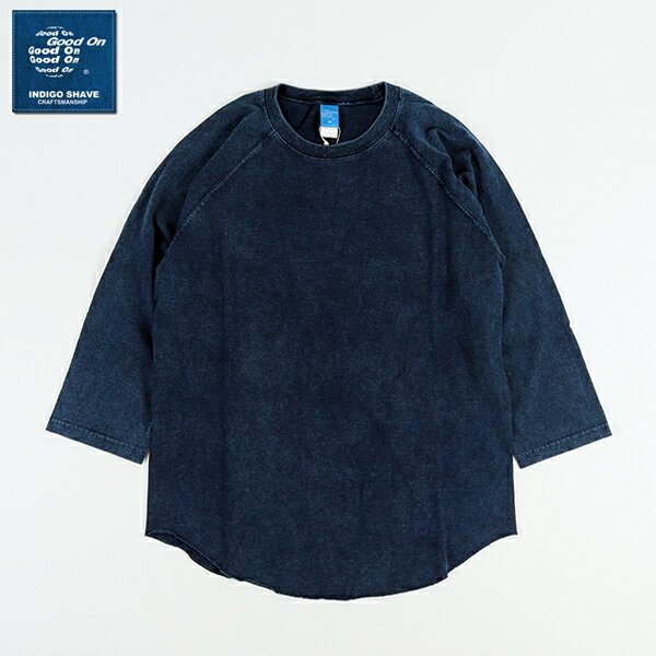 Rakuten - 10%OFFクーポン対象 / グッドオン GOOD ON / BASEBALL TEE I.S インディゴシェイブベースボールTシャツ / GOLT-601IS / 七分袖Tシャツ / インディゴ染め / コットン / 日本製 / ユニセックス / 2026春夏 / ネコポス配送