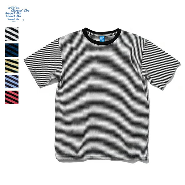 20%OFFクーポン対象 / グッドオン GOOD ON / MINI STRIPE SS CREWTEE ショートスリーブミニストライプTシャツ / GOST2603 / ボーダーTシャツ / 綿100% / 日本製 / カジュアル / ユニセックス / 2026春夏 / ネコポス配送